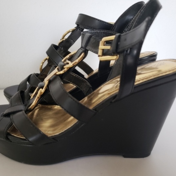 Marc Fisher Genre Blk/ Multi Womens Ankle Strap 7M - Picture 3 of 3